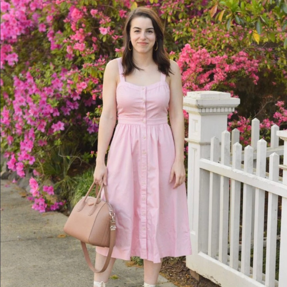 Brand new Madewell pink bow back dress 🎀